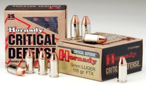 Hornady Critical Defense 9 Luger 115GR, FTX CD 