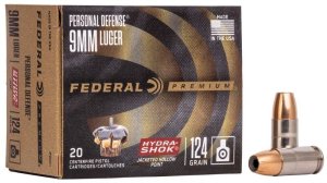 Federal Personal Defense 9 Luger 124GR, JHP !