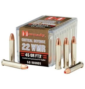 - Hornady, Critical Defense, 22 WMR, 45 GR, FTX